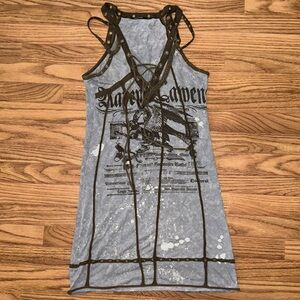 Salvage | Dresses | Salvage Mini Dress Size Small Sexy Grunge Pirate Y2k  Usa Made Grommets Bleached